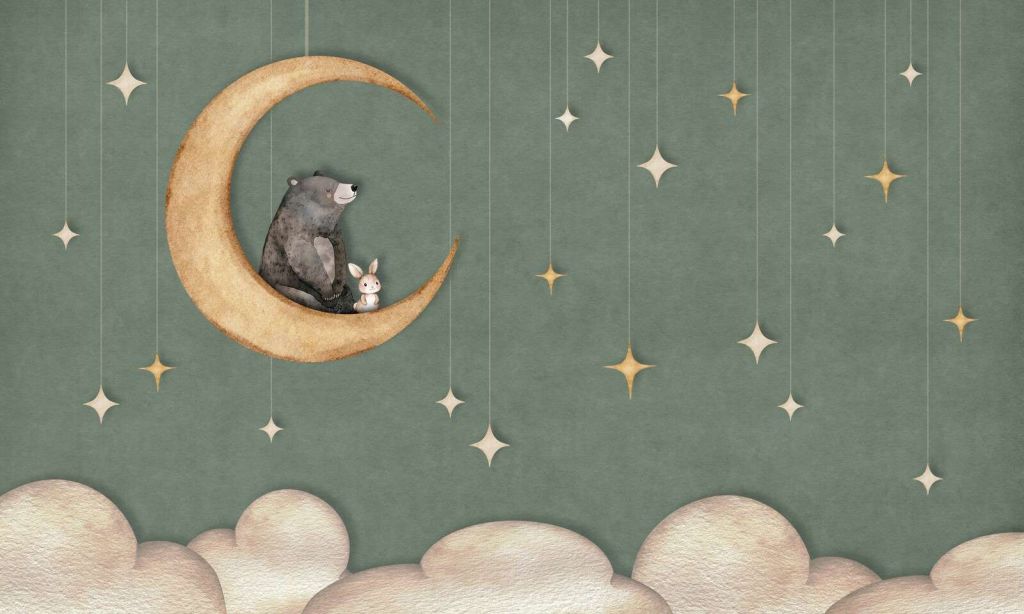 Bear on the Moon - green