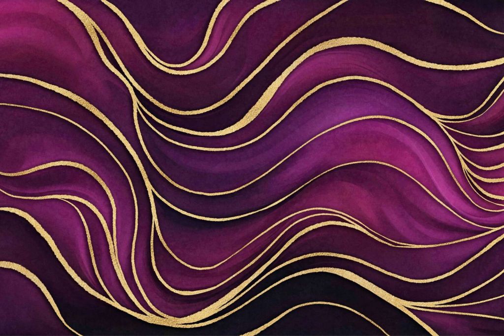 Luksuriøs marmor fuchsia lilla med guld