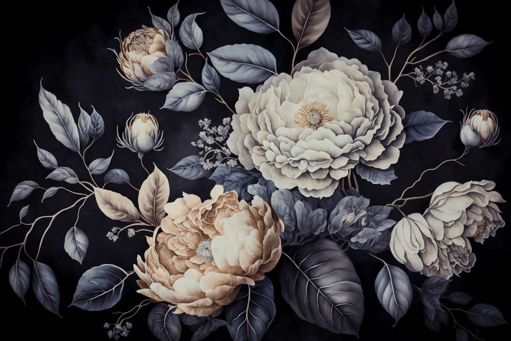 mørk barokk stor blomster