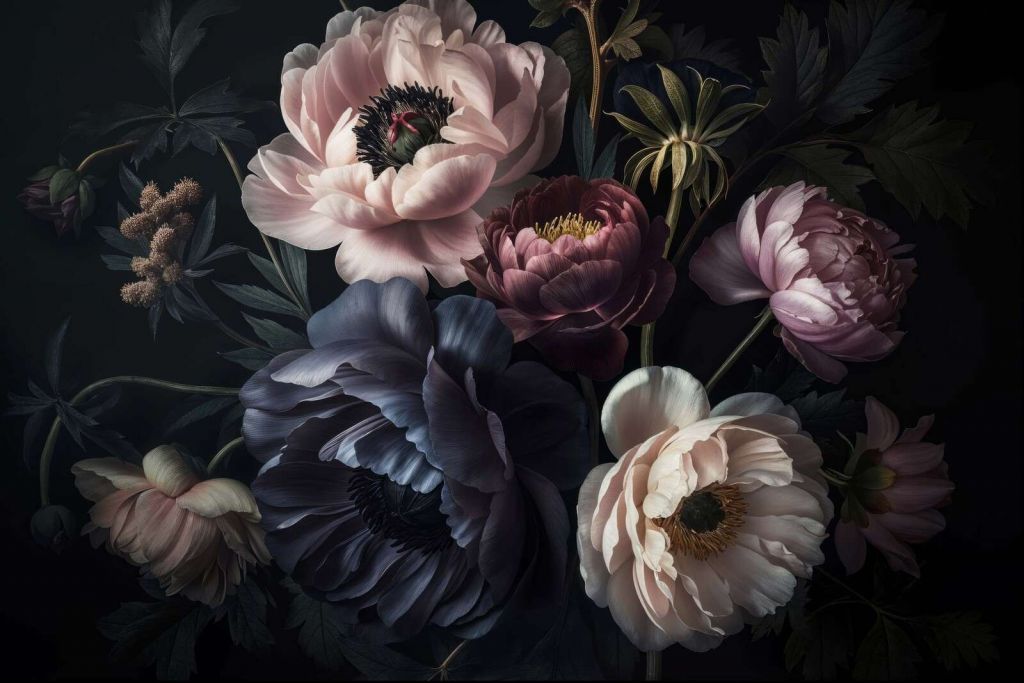 Elegante florale natlige barokblomster