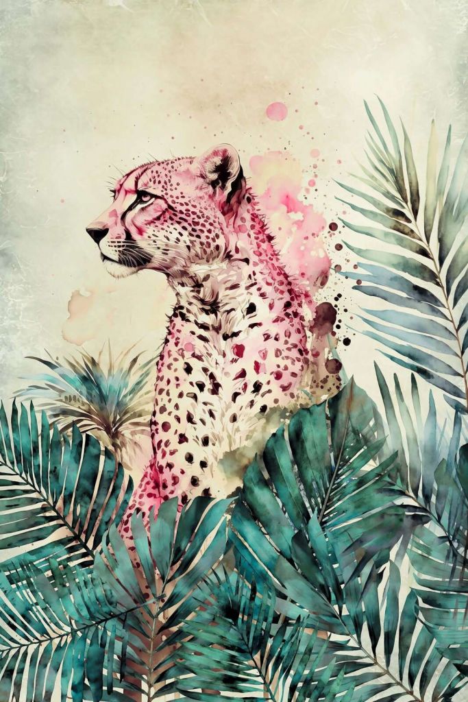 Lyserød gepard jungle dyreliv