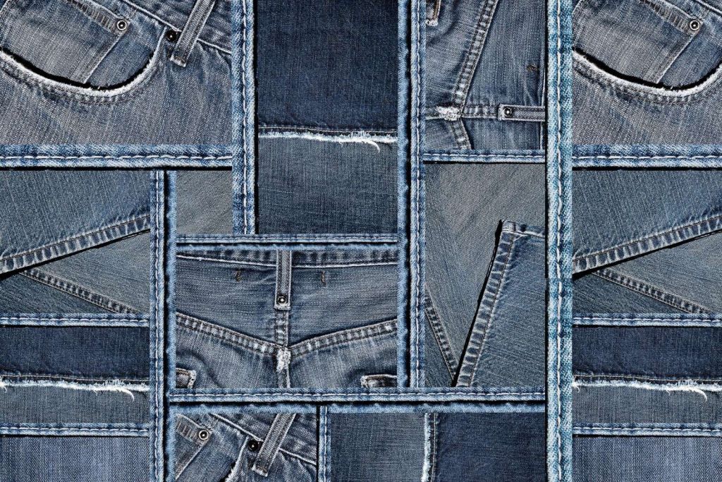 Blå denimtekstur