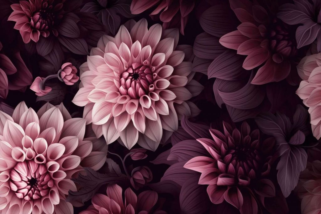 Prangende stemningsfulde dahlia-blomster, stemningsfuld pink