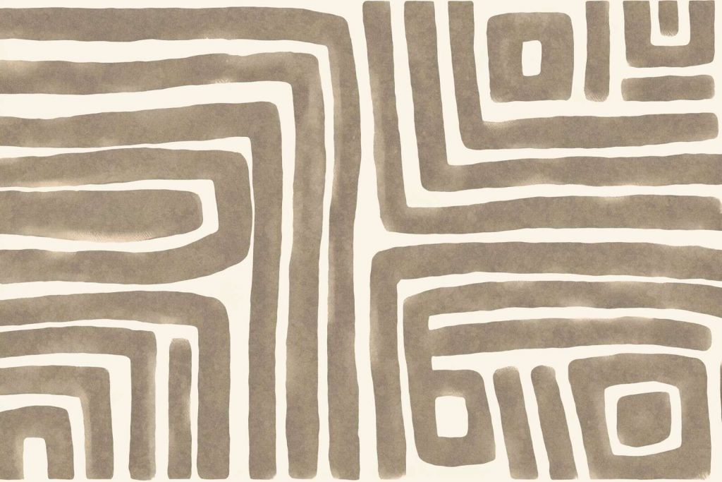 Abstrakt labyrintkunst beige