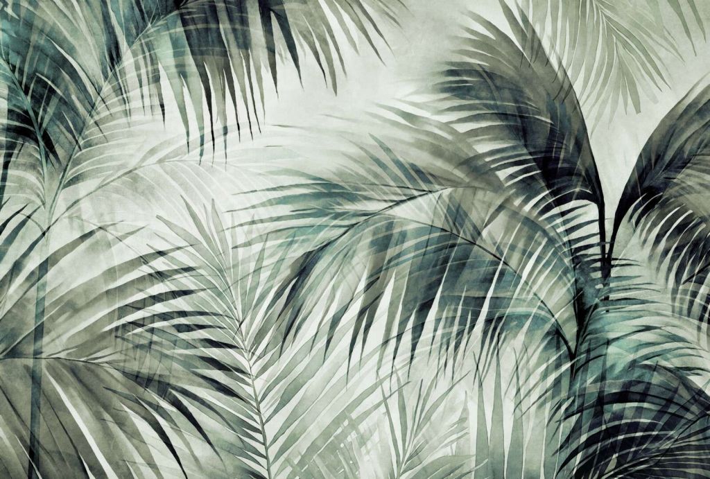 Tropical retreat palm jungle green