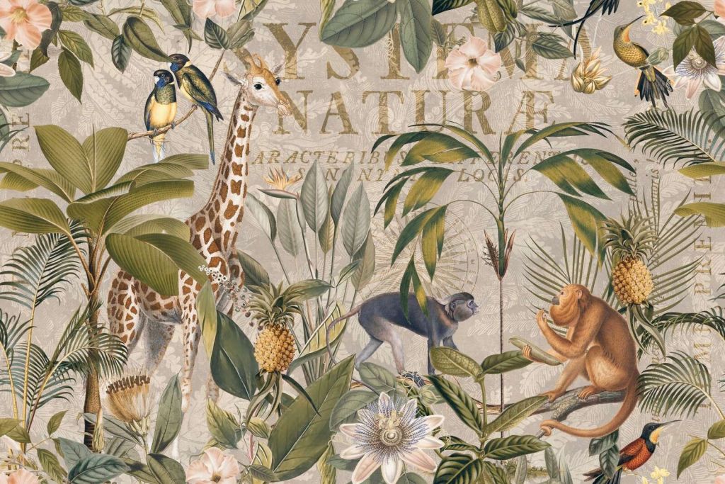 Nostalgic jungle wild animal paradise