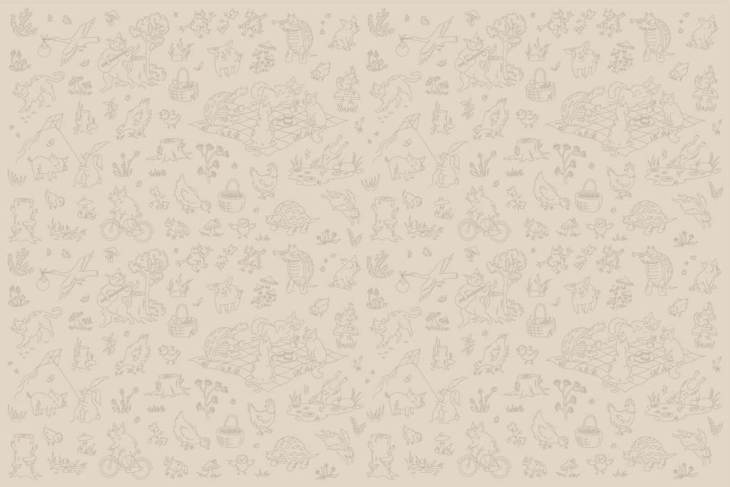 skogsdyr rolig beige og brun print