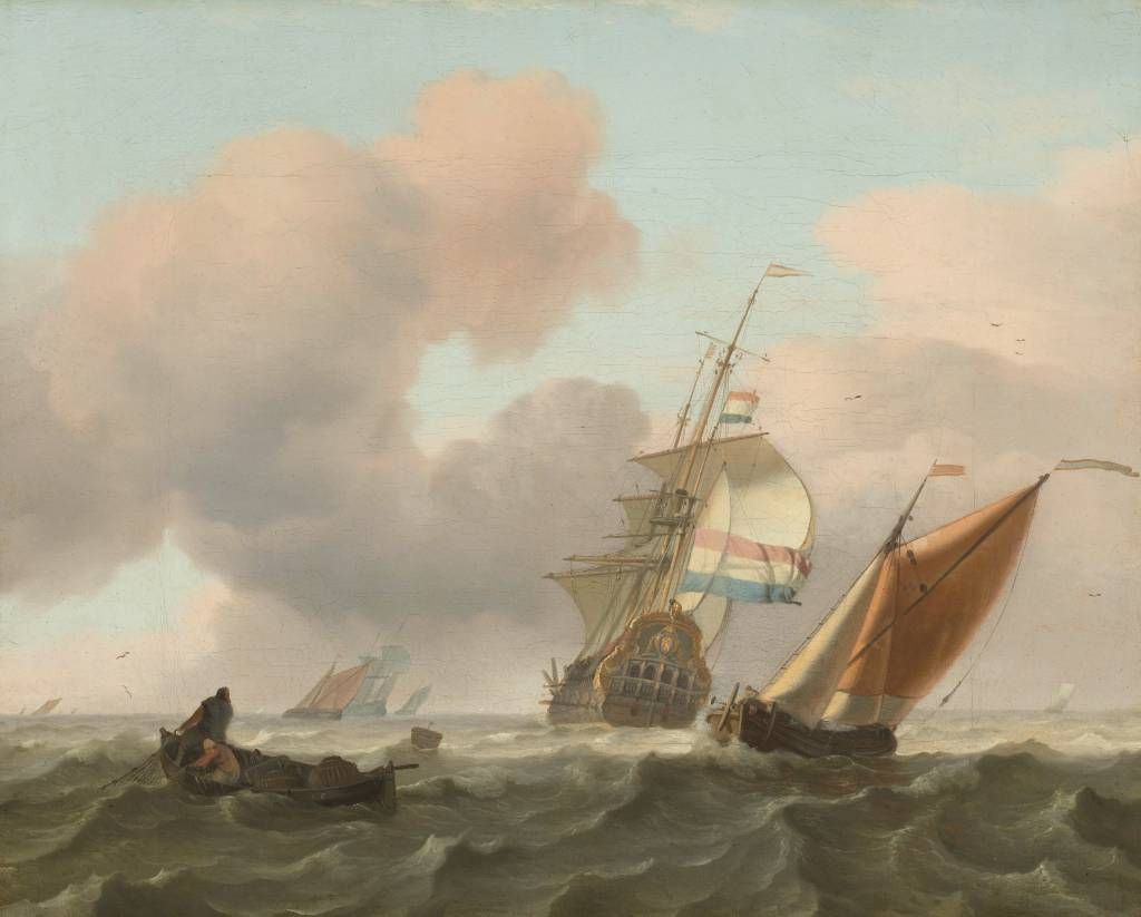 Stenigt hav med fartyg