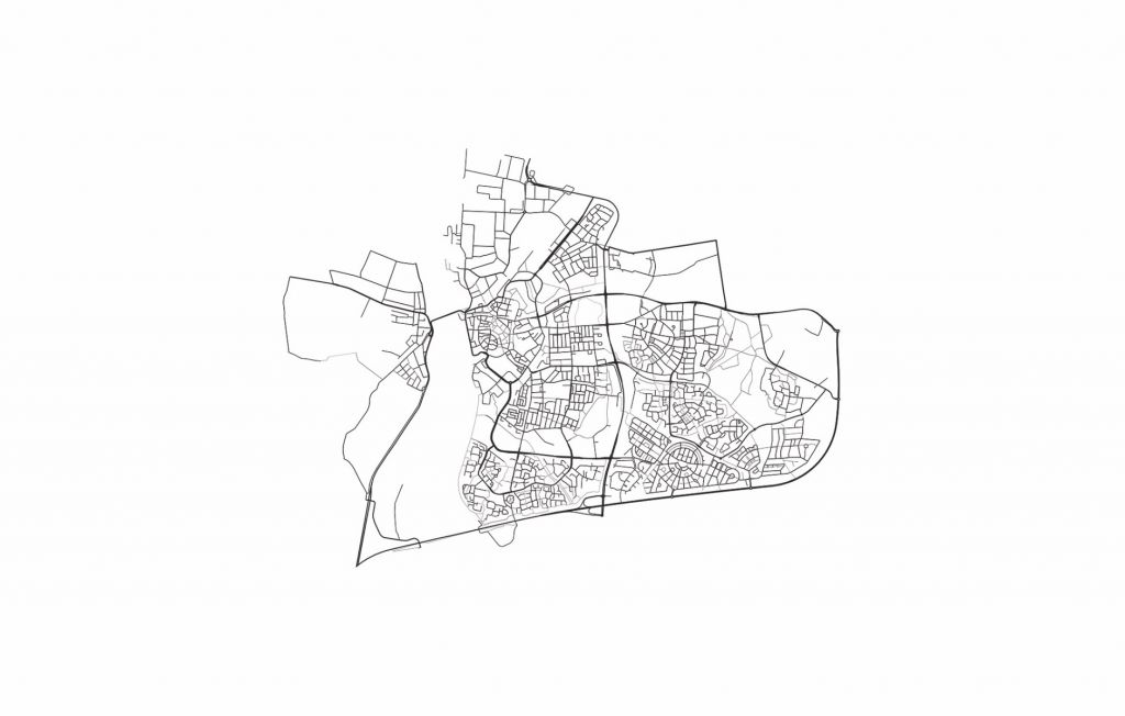 Karta över Zutphen, vit