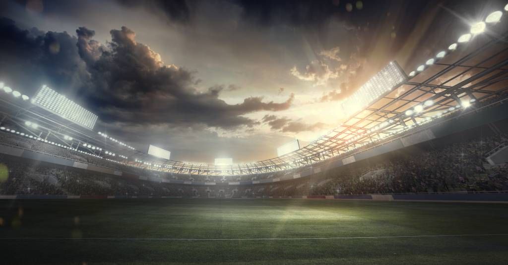 Stadion Stadion vid solnedgången
