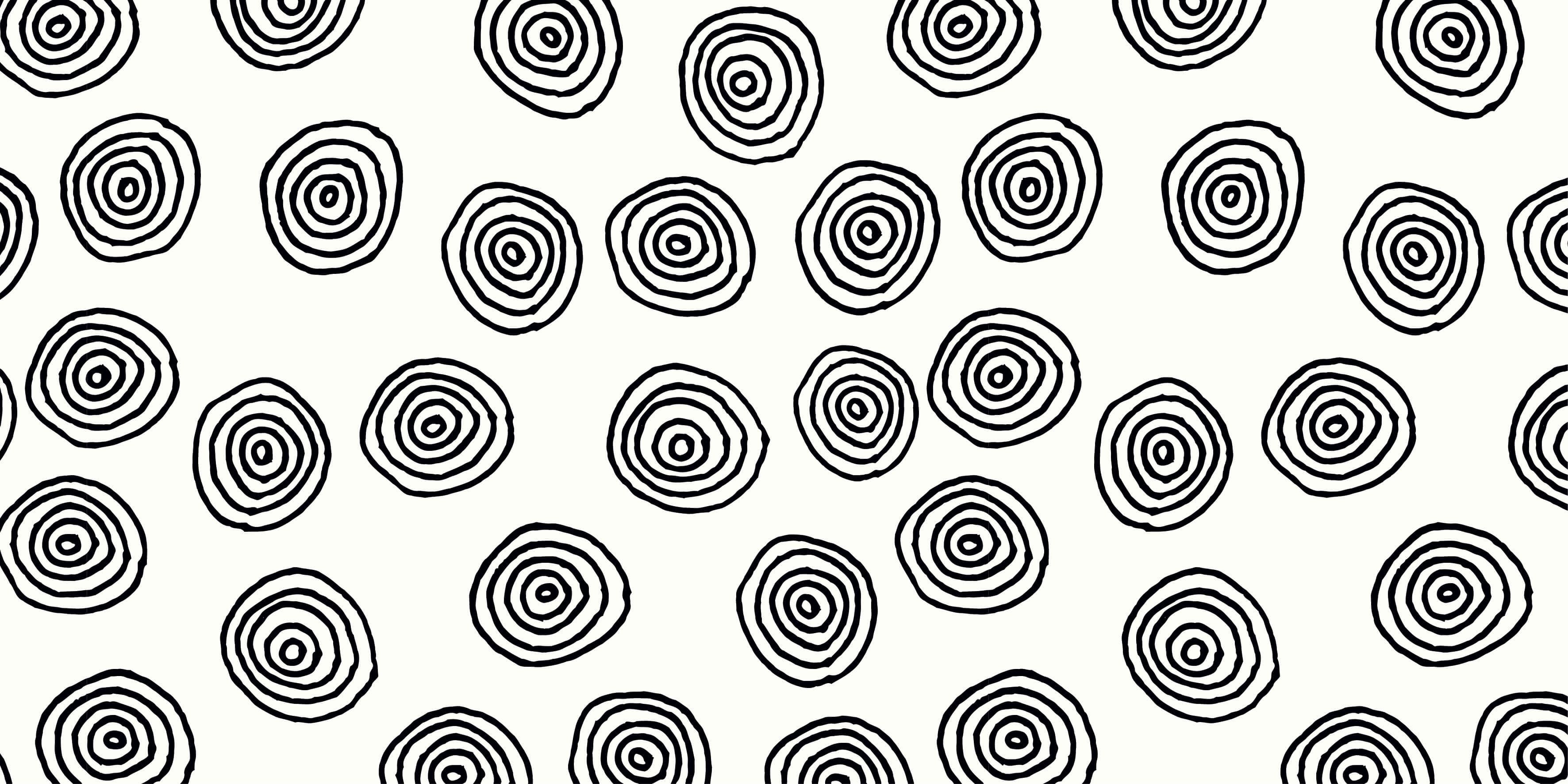 Abstrakt tapet Abstrakta cirklar i svartvitt