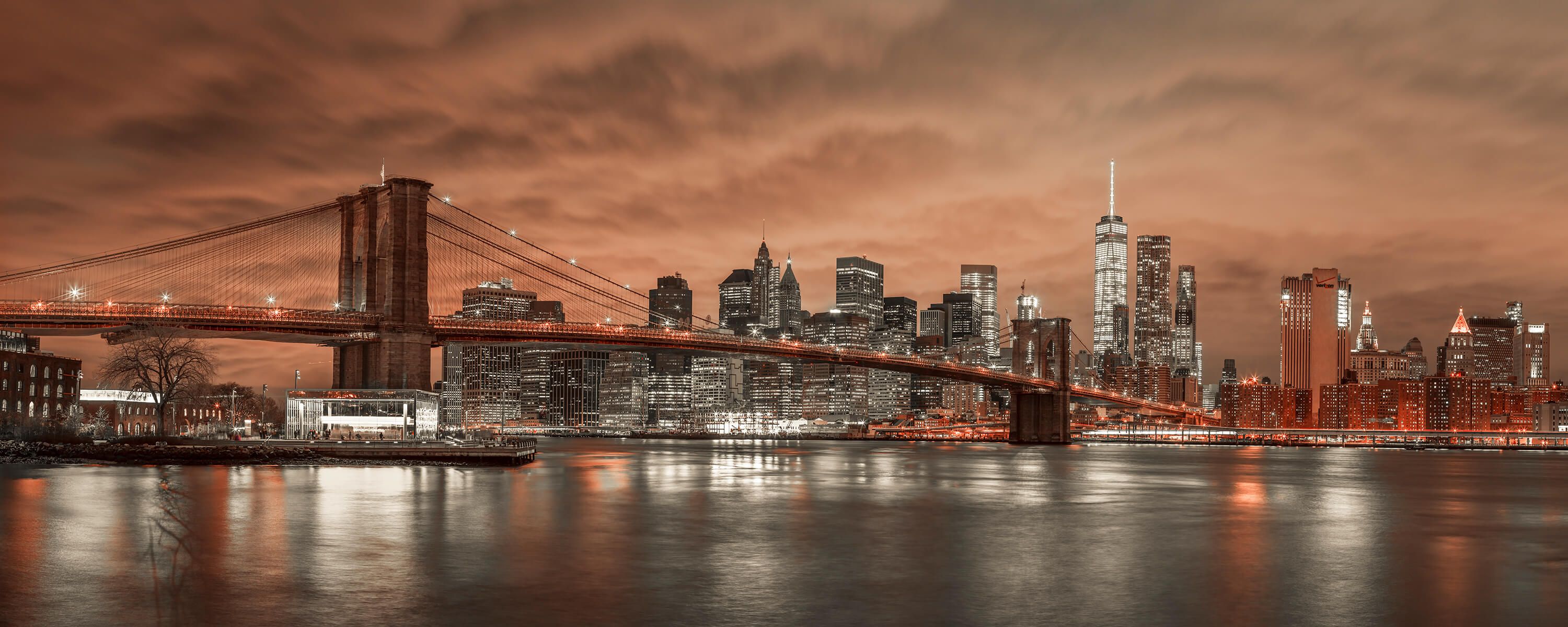  Brooklyn Bridge och Manhattan
