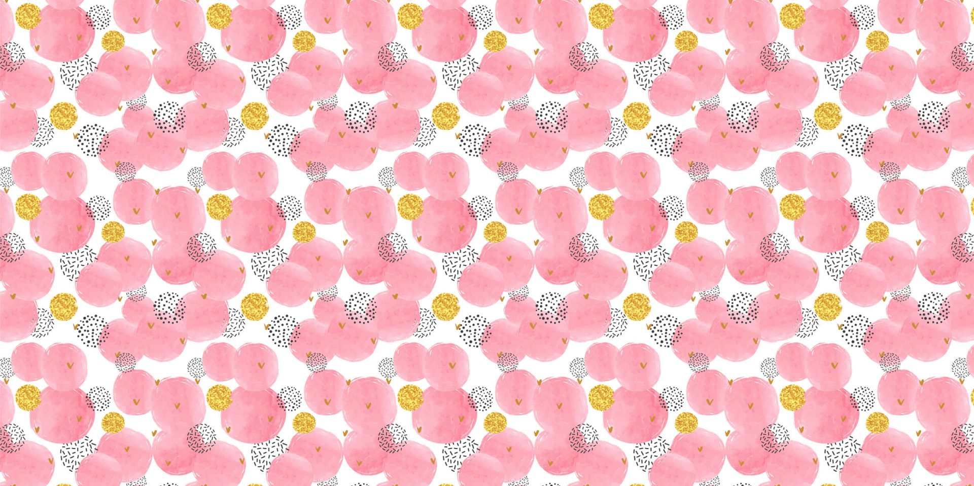 Lyserøde og gyldne cirkler