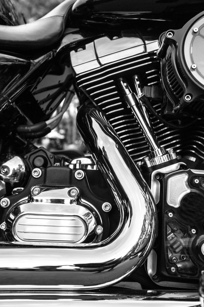 Glänsande motorblock