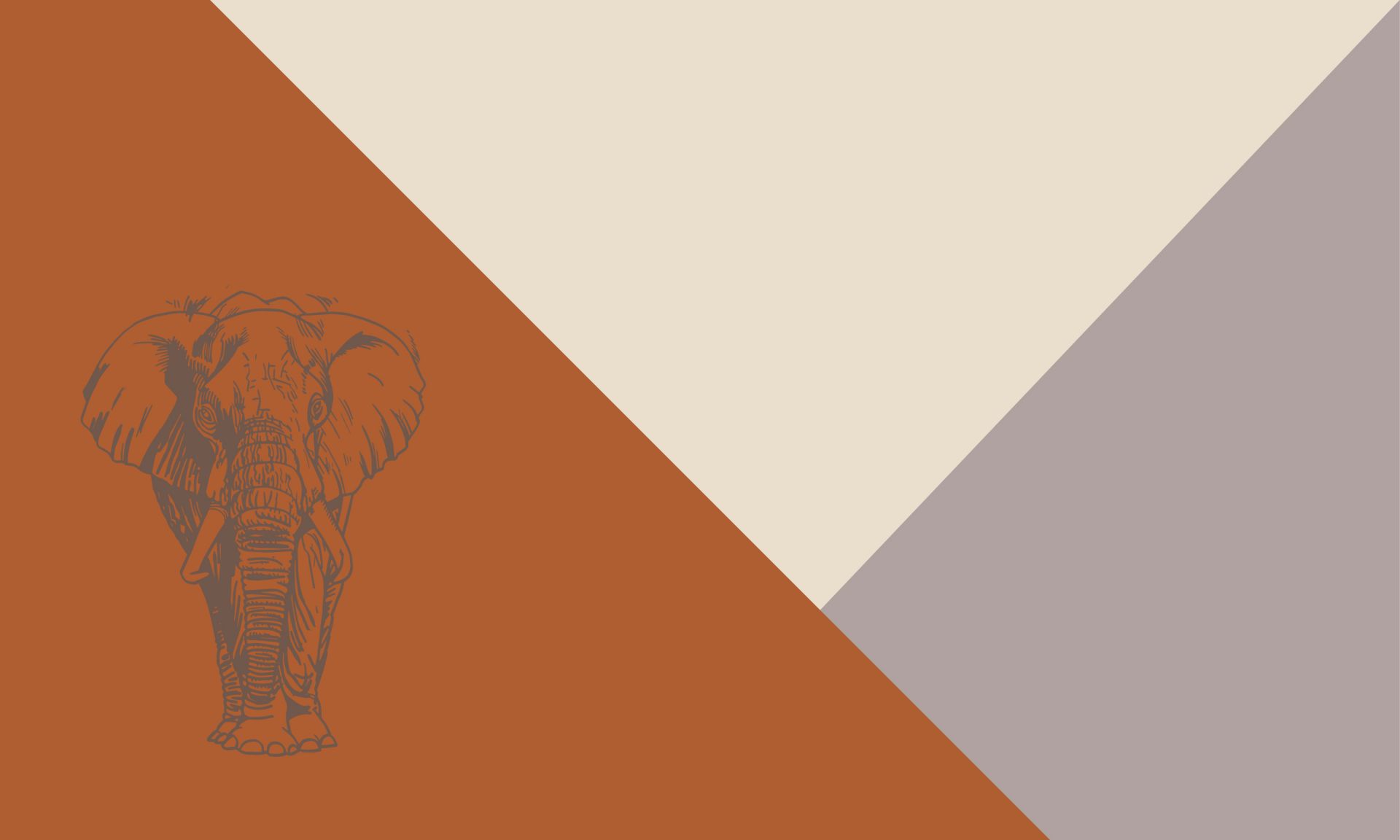 Rostiga trianglar med elefant