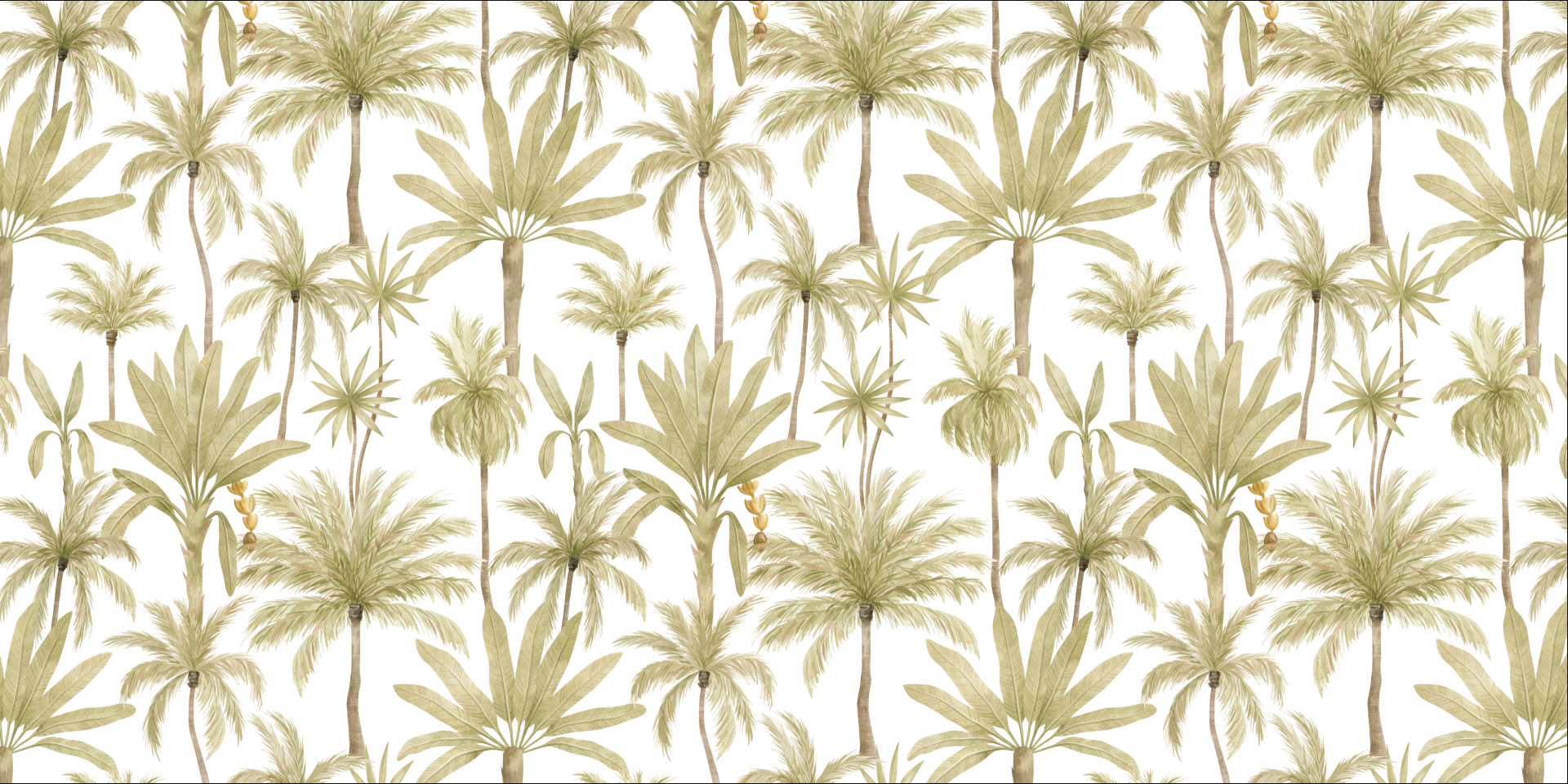 Tropiske akvarel træer