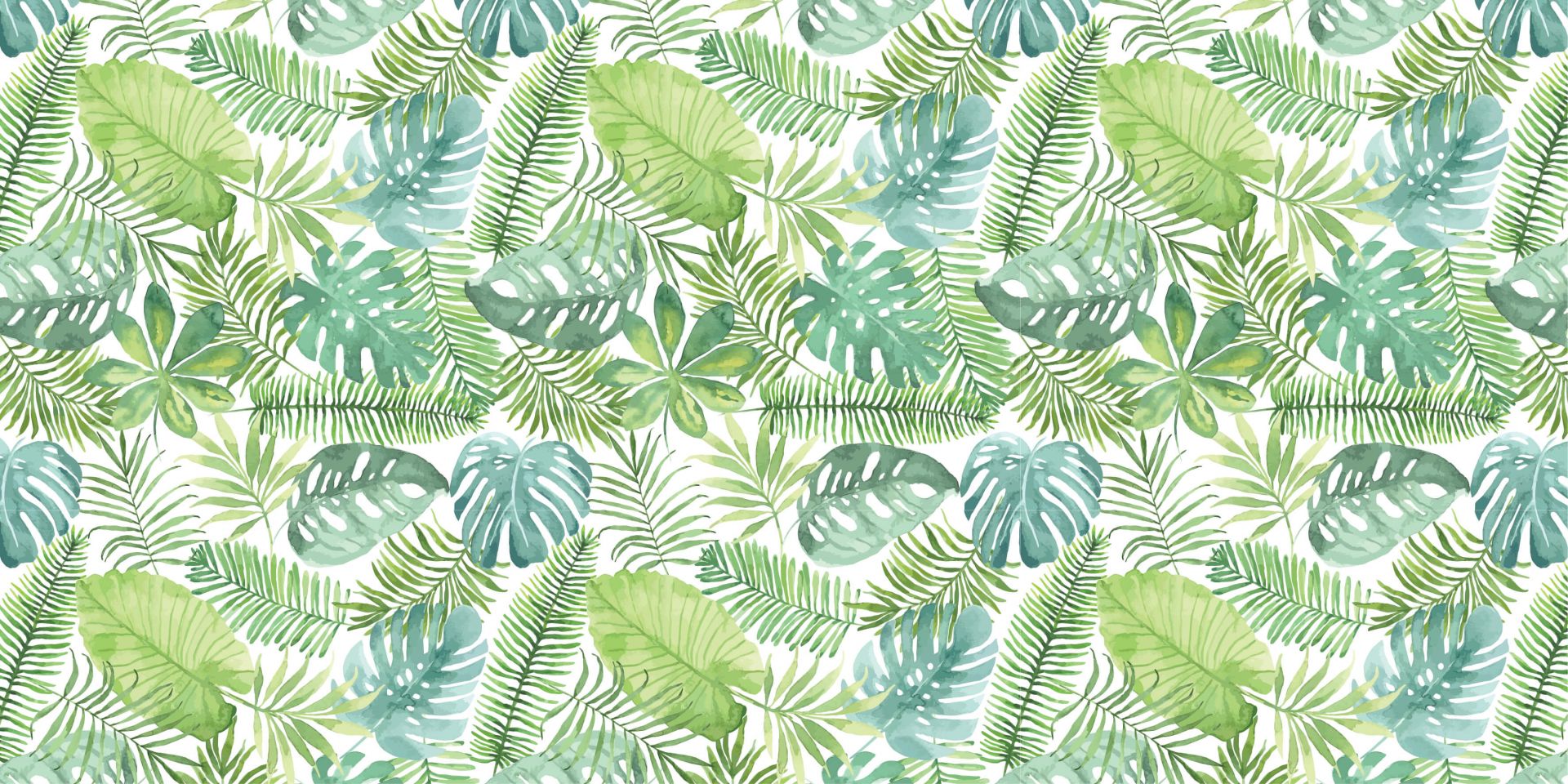 Tropiska akvarellblad