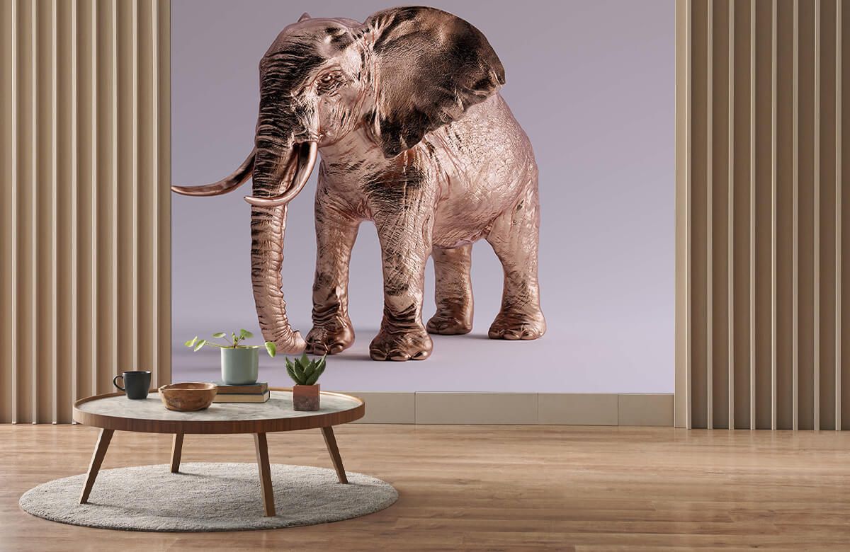Elefant i bronze Fototapet