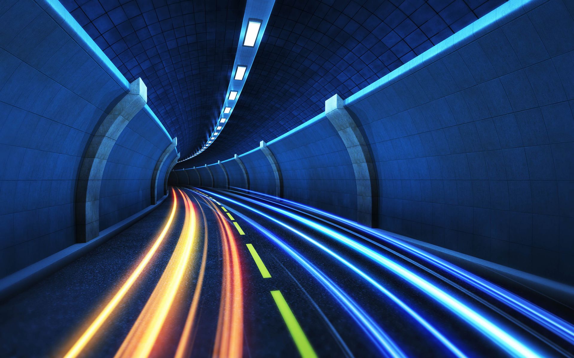 Farverig tunnel