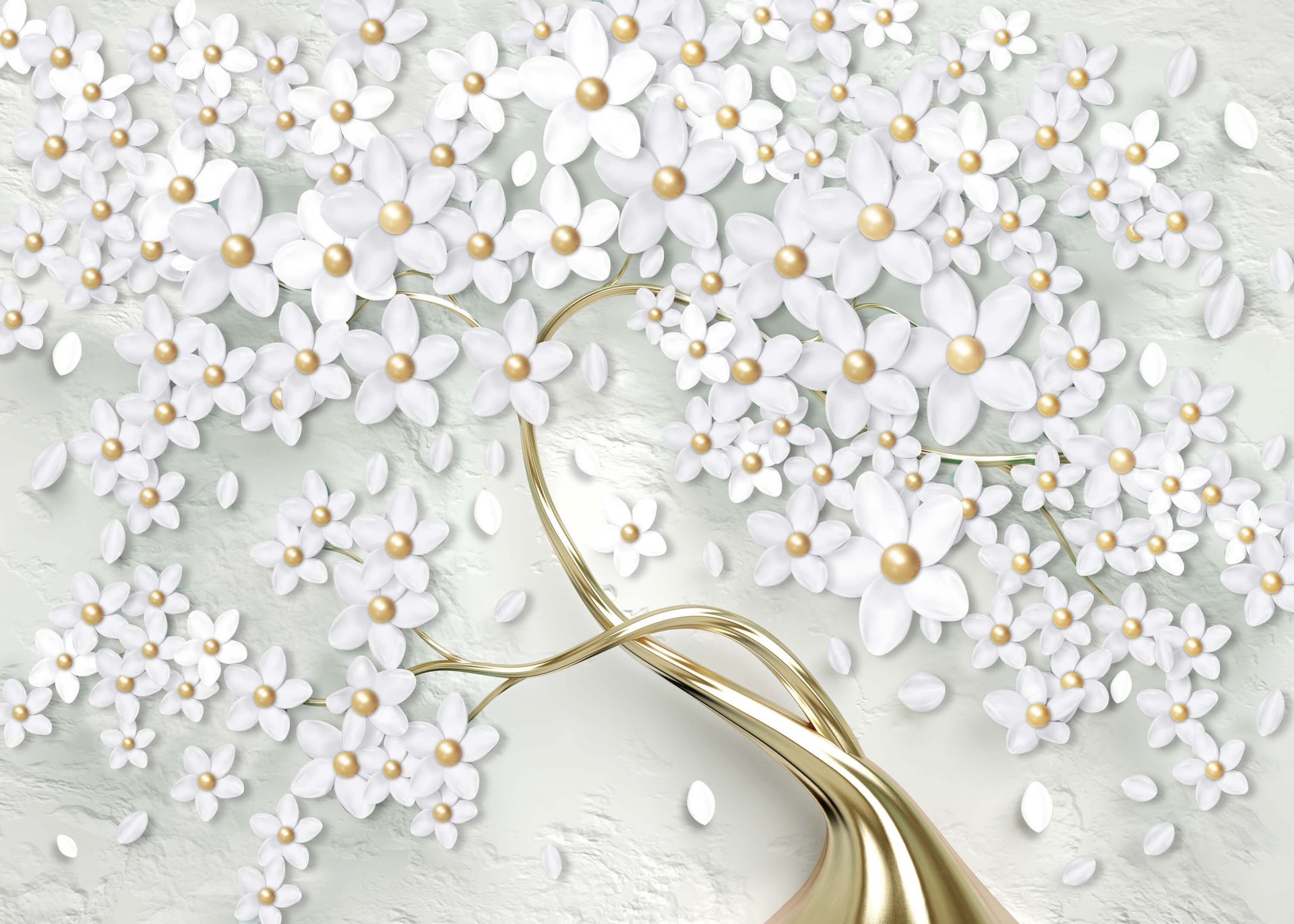 Gyldne hvite blomster