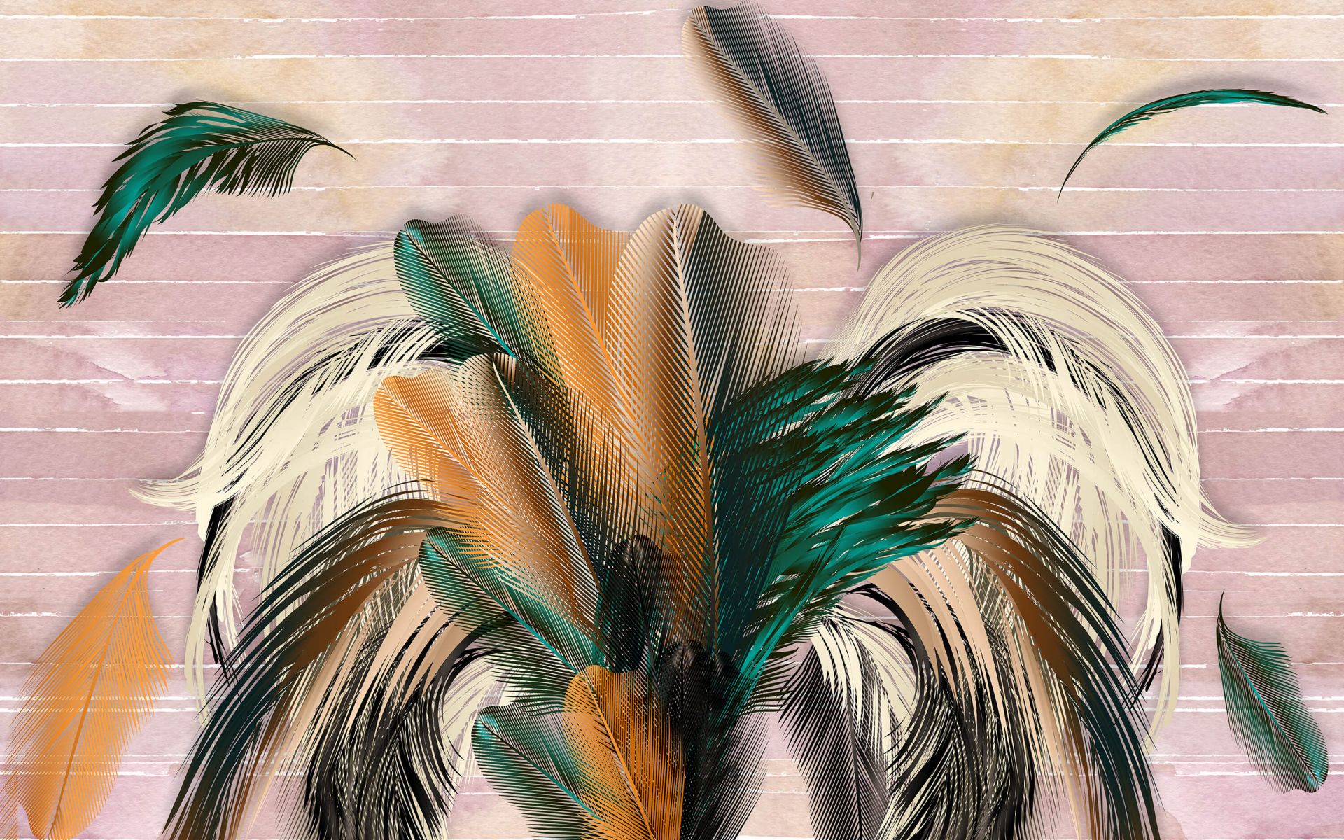 Fjær i blomsterform