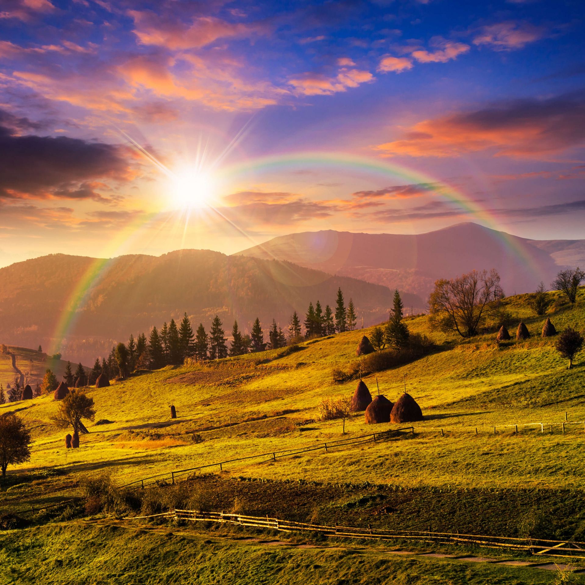 Høstakke i bjerglandskab