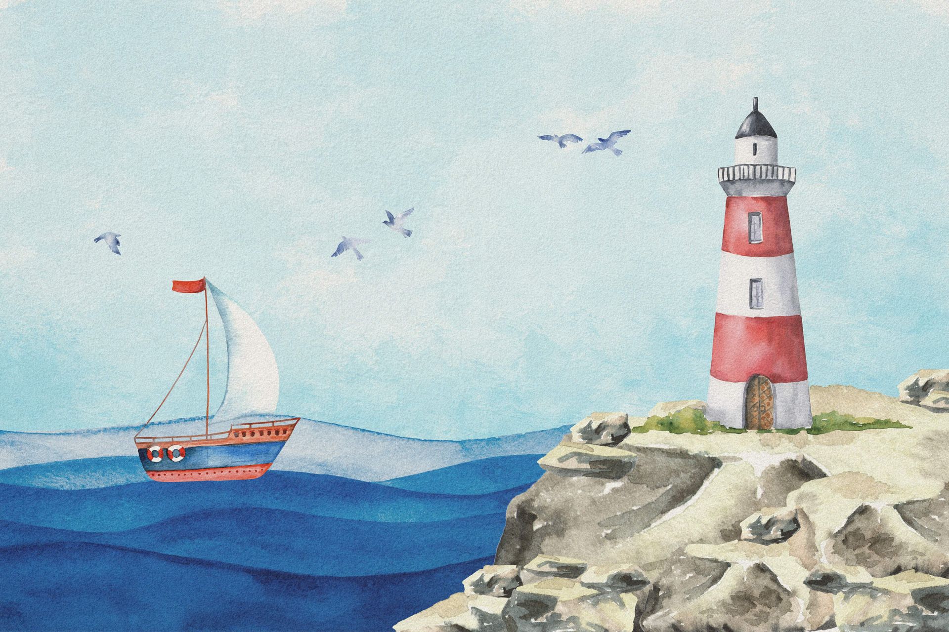 Fyrtårn på klipper