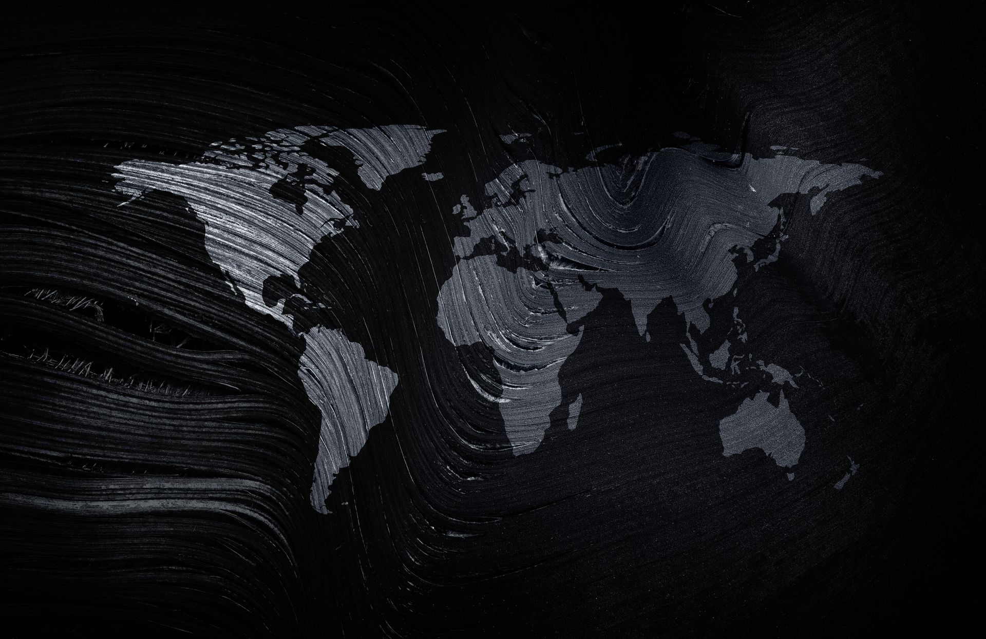 Världskarta på ett palmblad