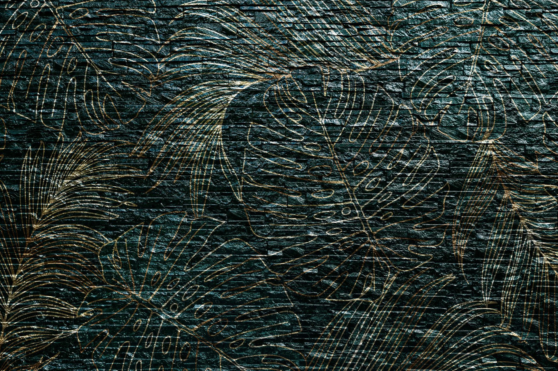 Väggritning med löv