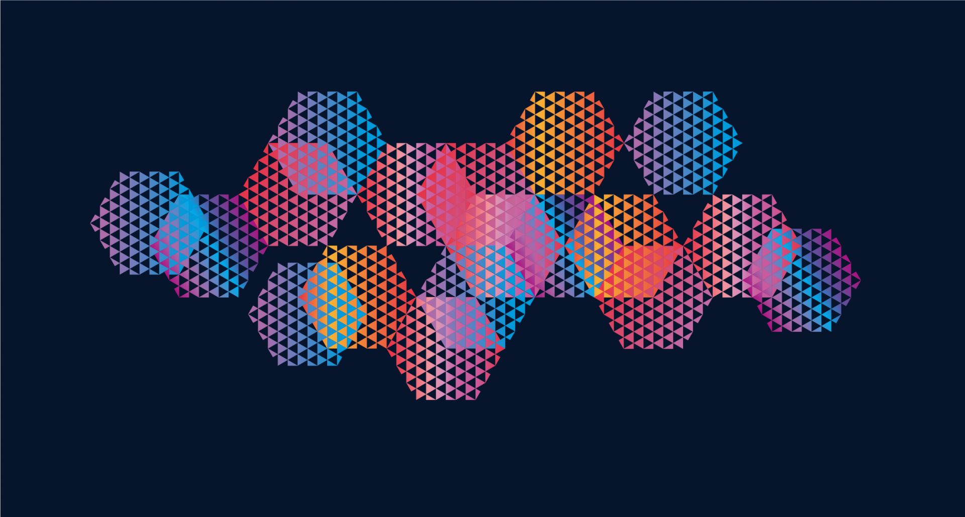 Farverige sekskanter