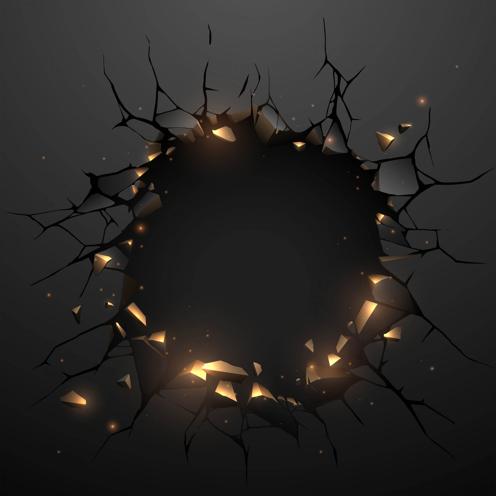 Svart vägg med hål