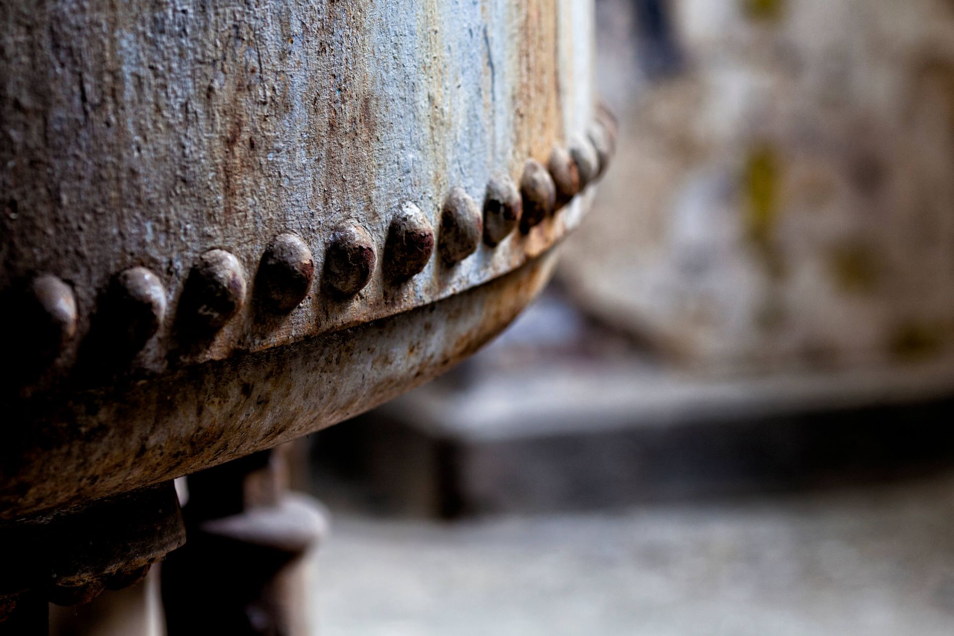 Detalj av en rostig ångpanna