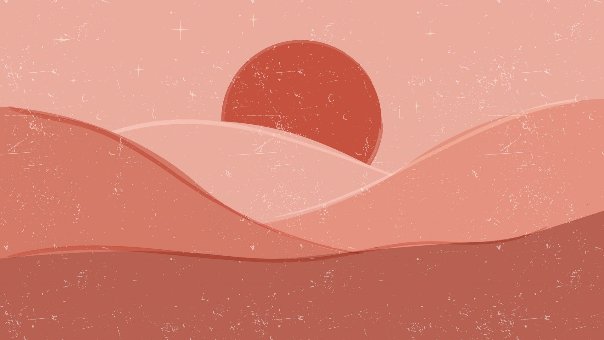 Røde bølger foran solen