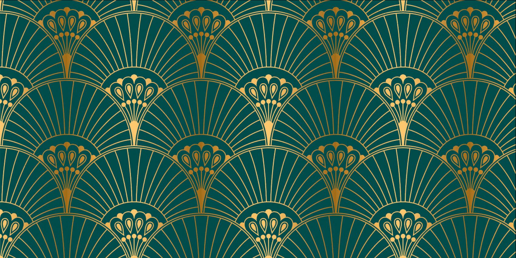 Art Deco-vifte i Teal