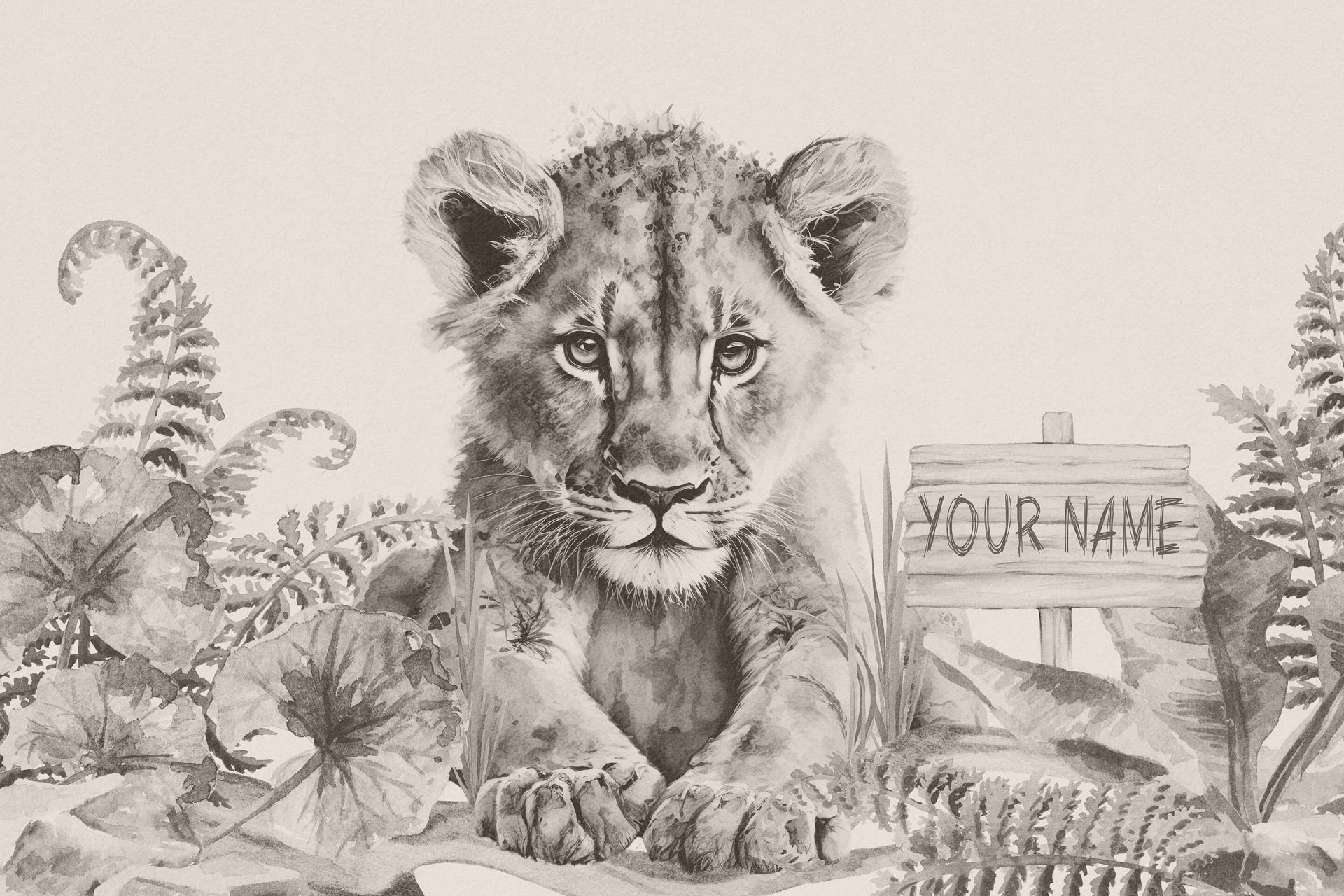 Lejonunge i djungeln beige