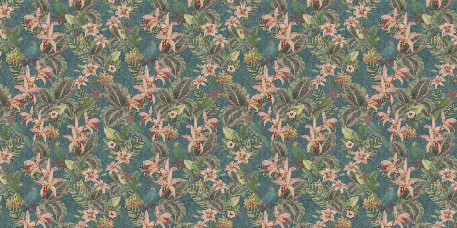 Tropiske junglefugle og papegøjer - turkis