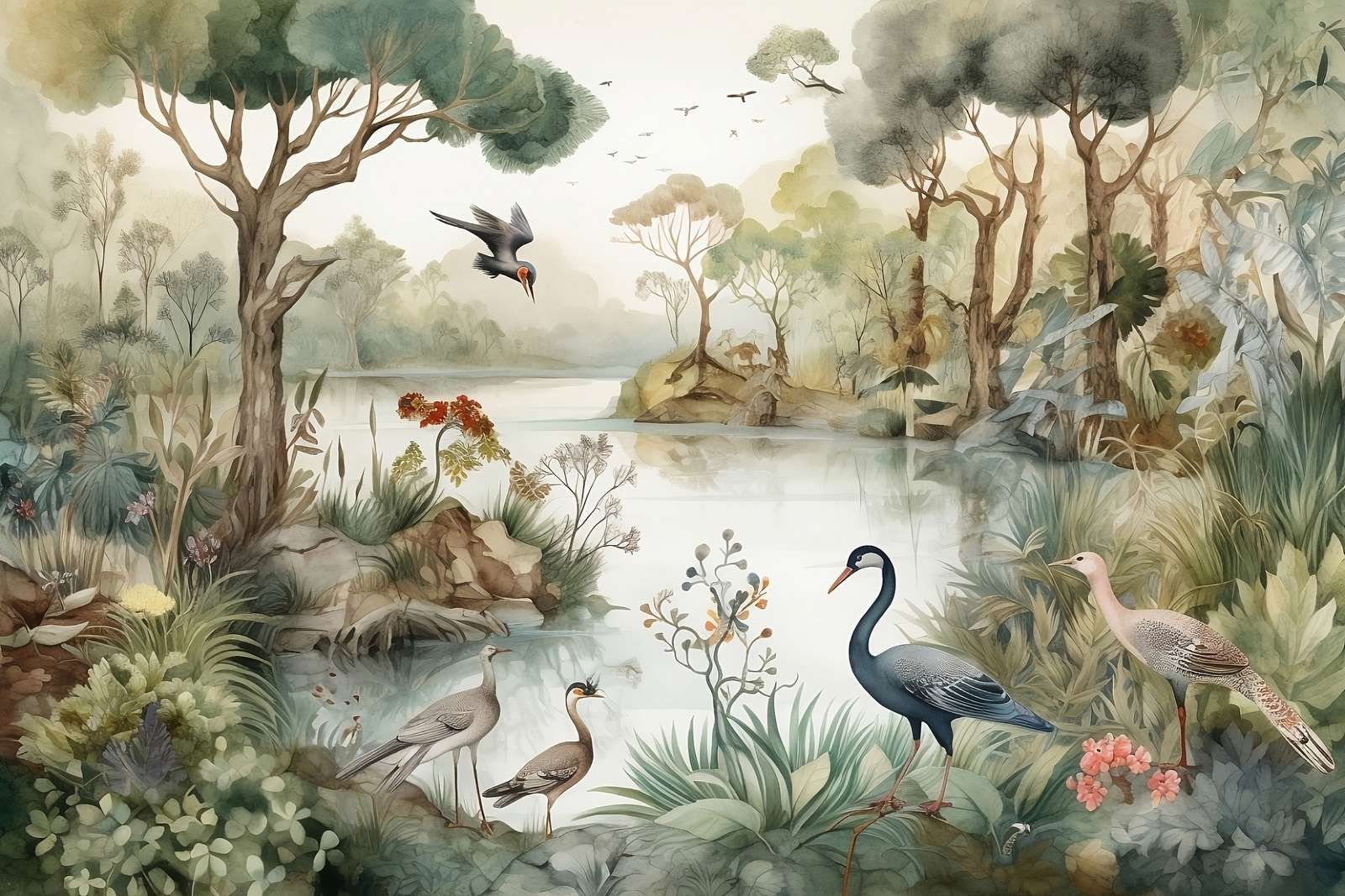 Fugleparadis ved flodbredden