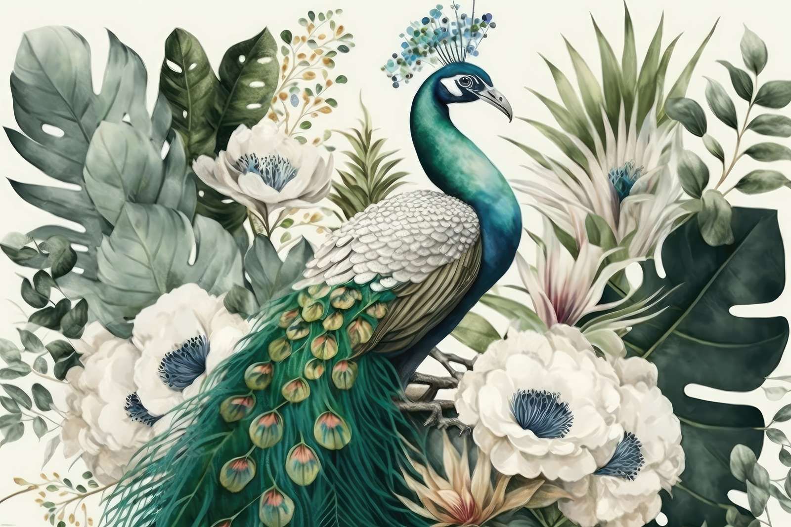 Påfugl Flora i Harmoni