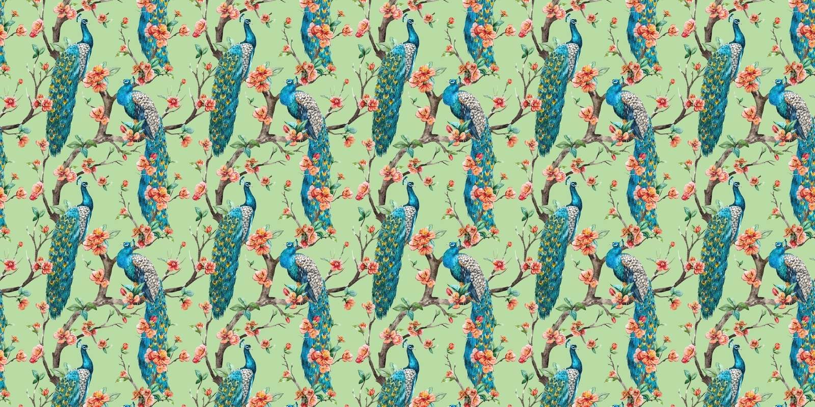 Papegoja med Trädgårdsblommor