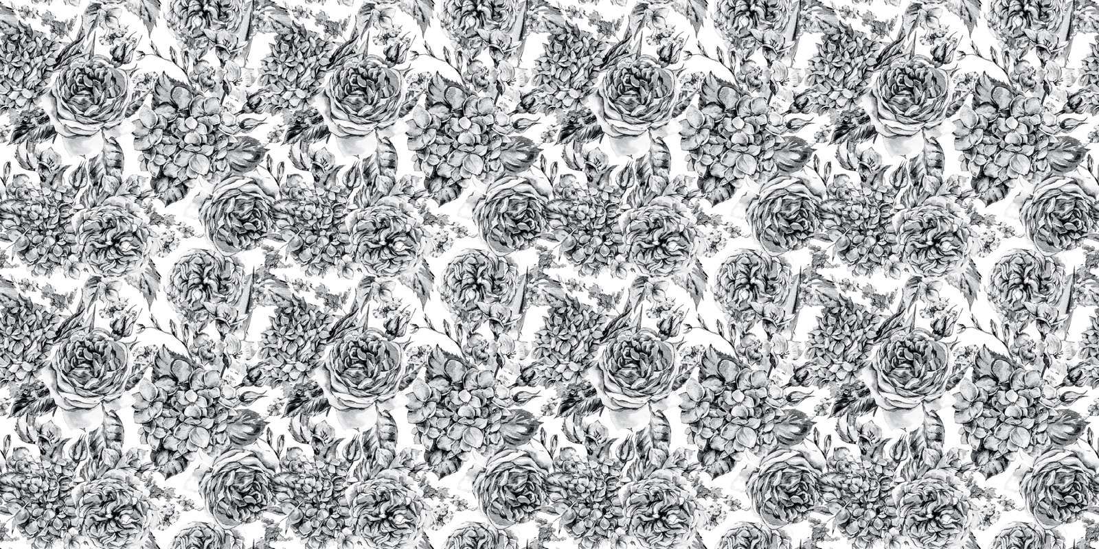 Svartvit Blomträdgård