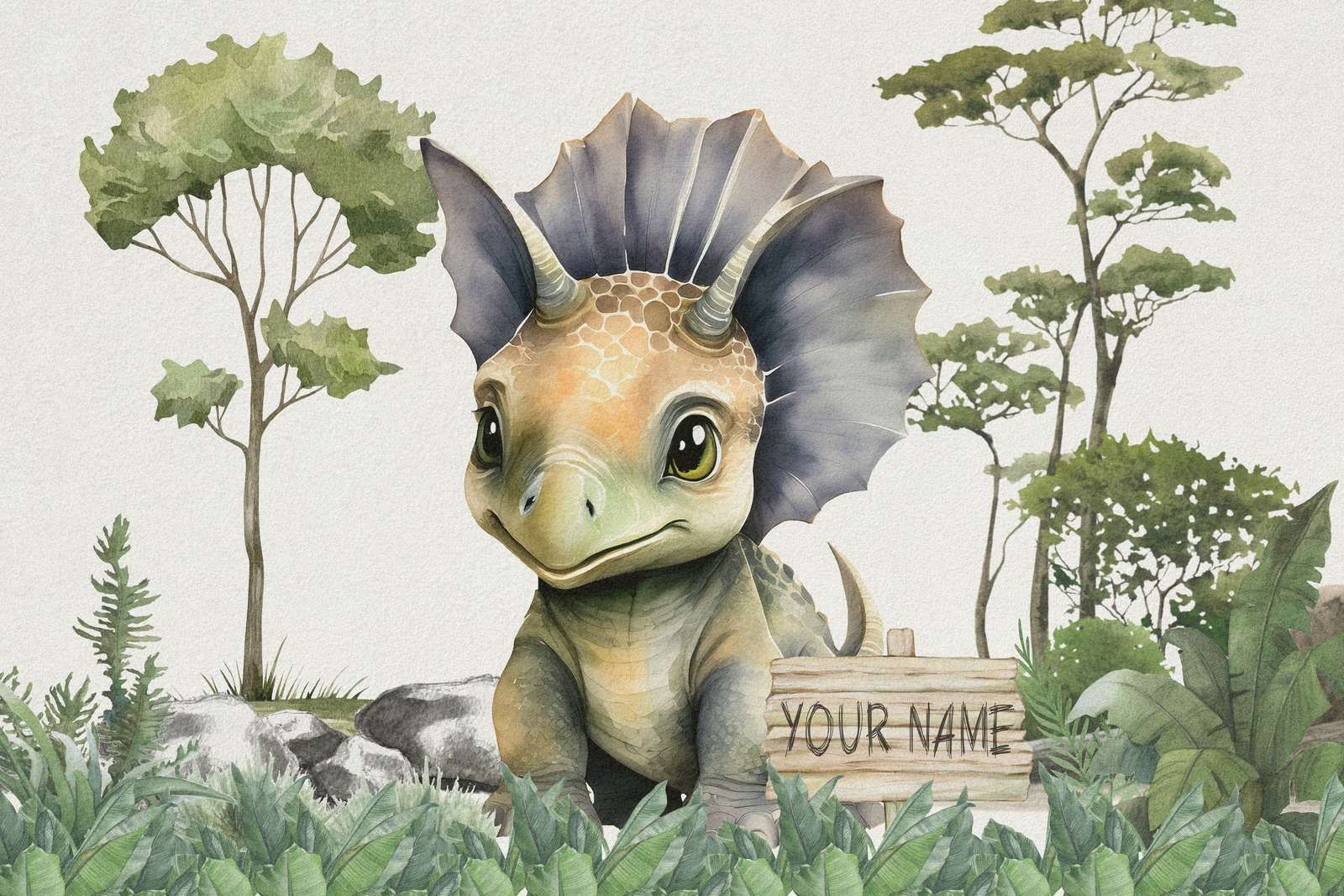 Baby triceratops i junglen