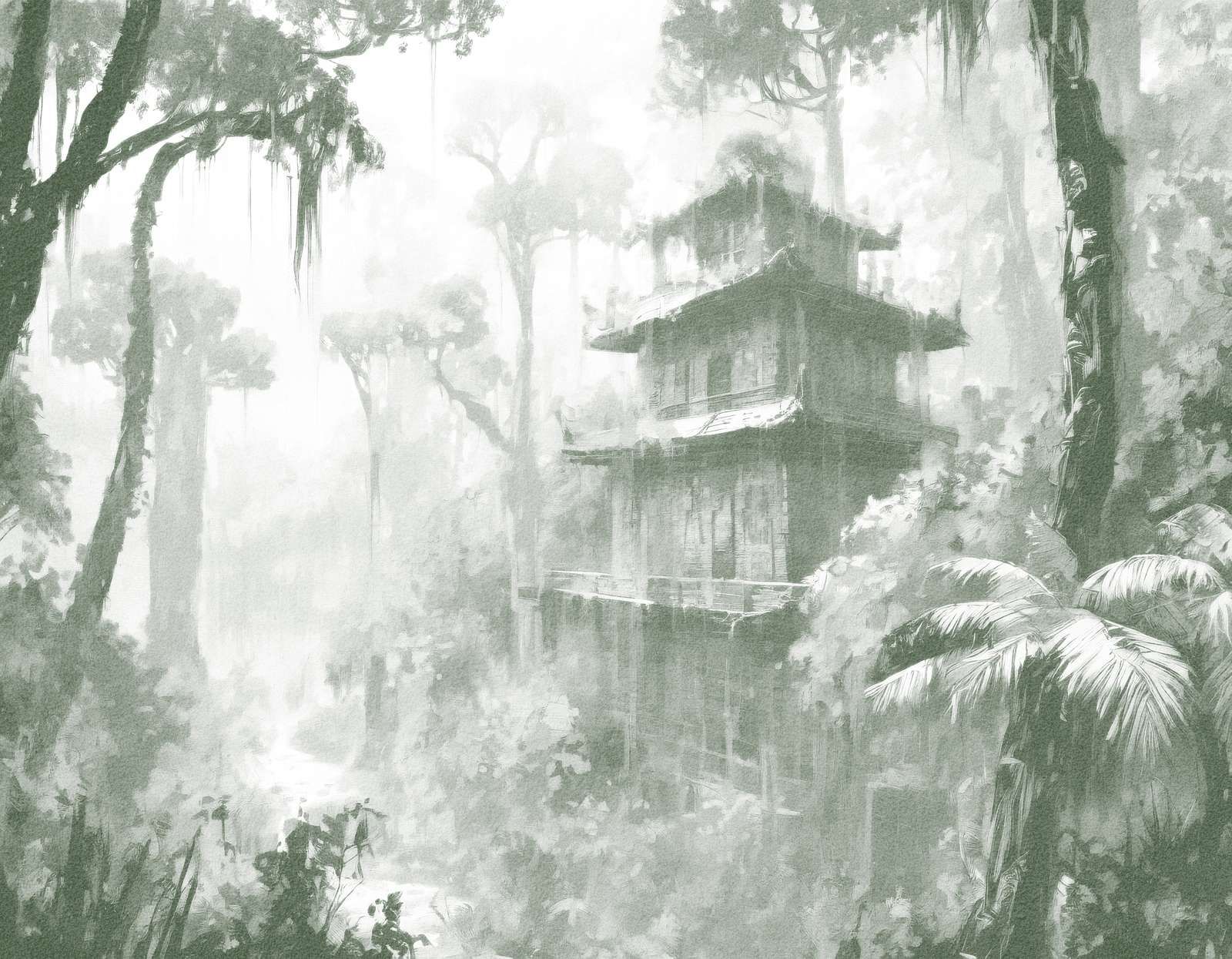 Skjult Hytte i Tåget Skov, grøn