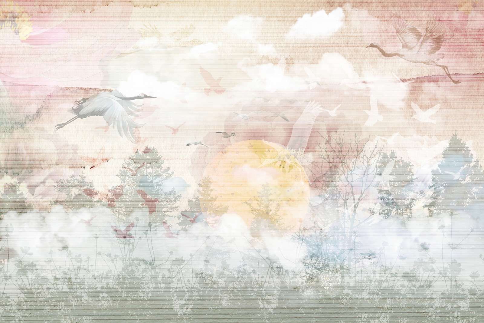 Soluppgång i dimman