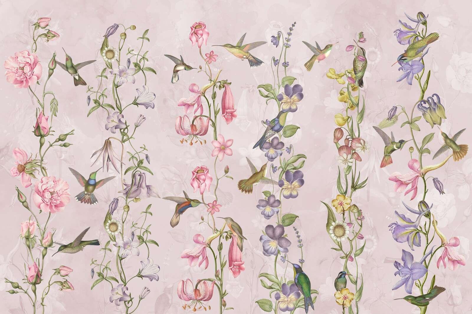 Vädd och trädgårdsblommor rosa