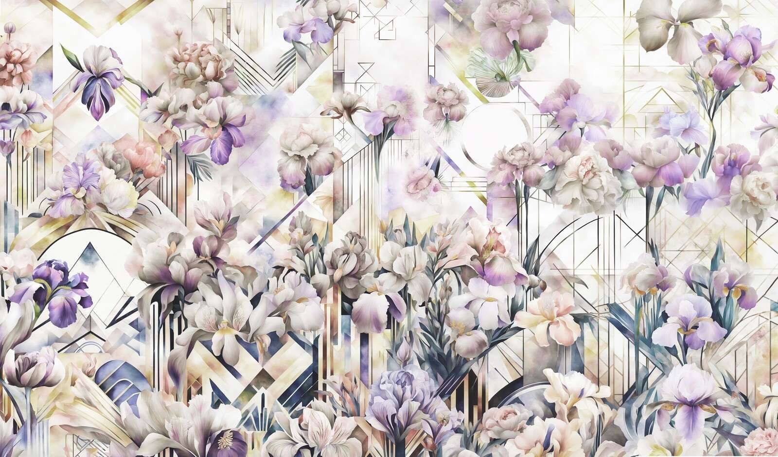 Kjempestore akvarelliris i fiolett