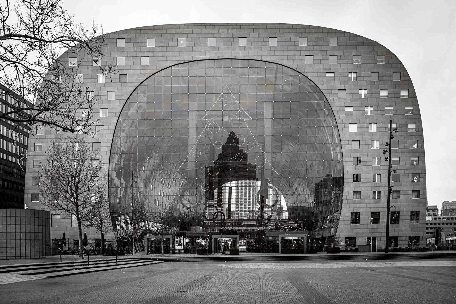 Markthal Refleksjoner i Monokrom