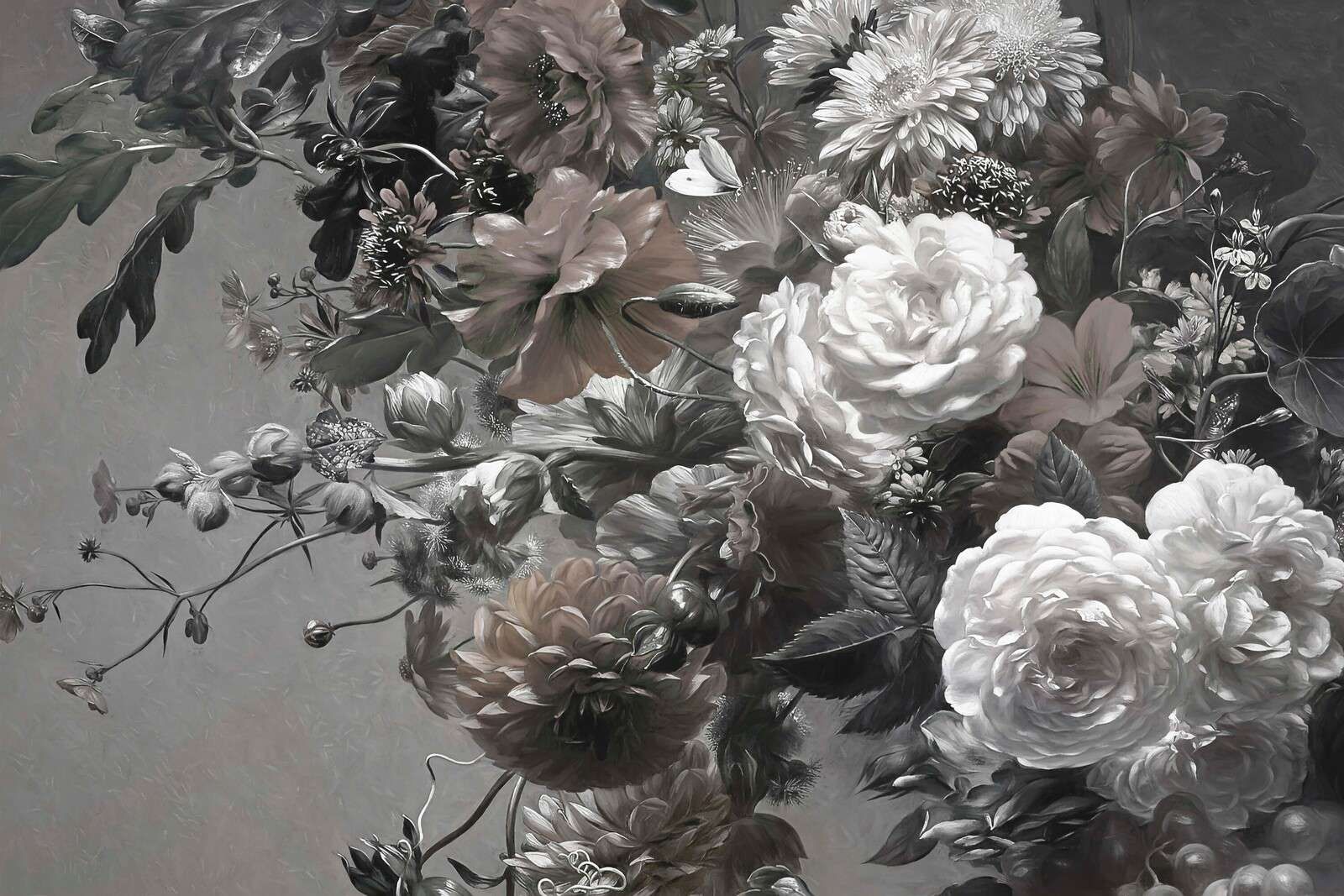 Stor buket med valmuer Sepia