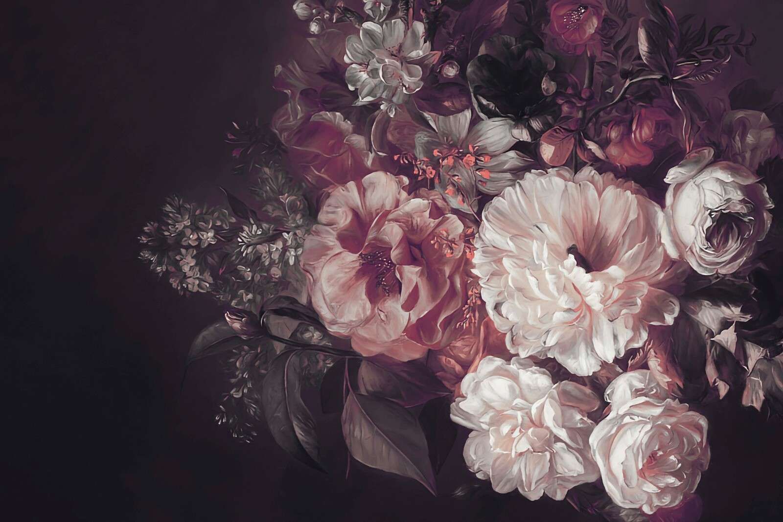 Bouquet med lilla rød