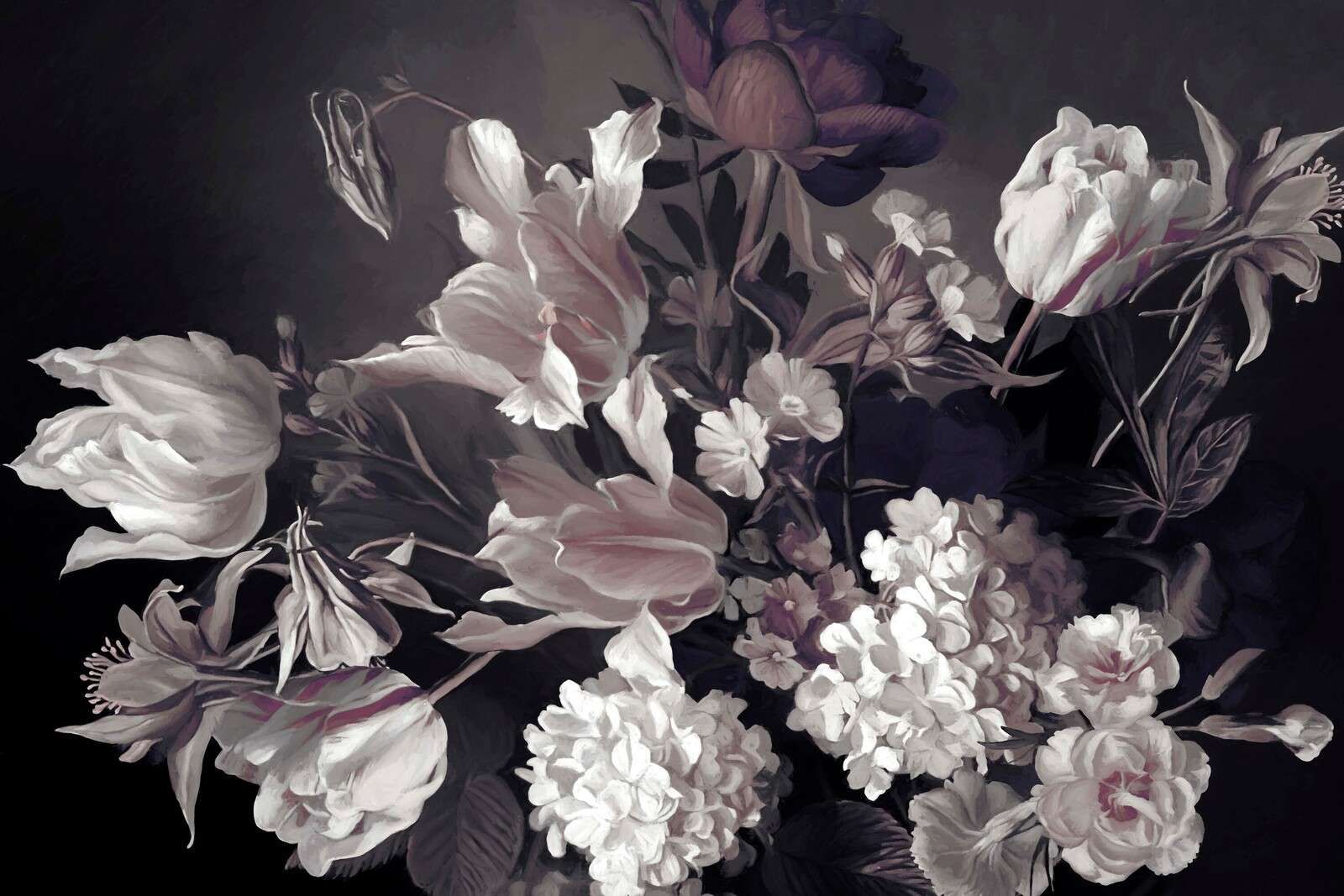 Bukett med lila tulpaner