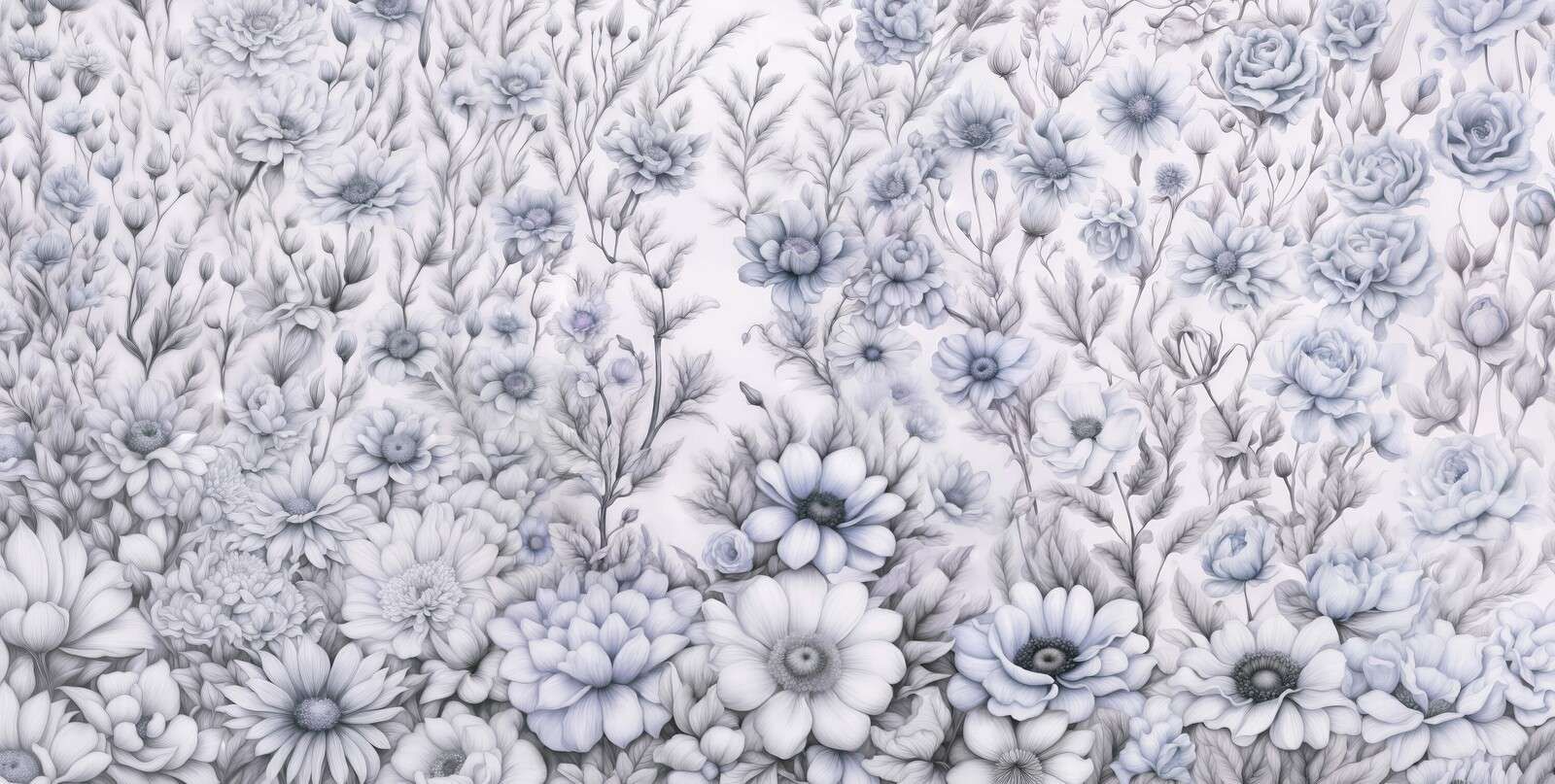 Blomstrete romantisk vegg - lilla